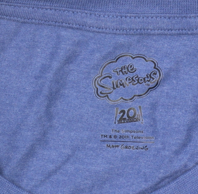 Mens UK Size M The Simpsons Blue  T-Shirt