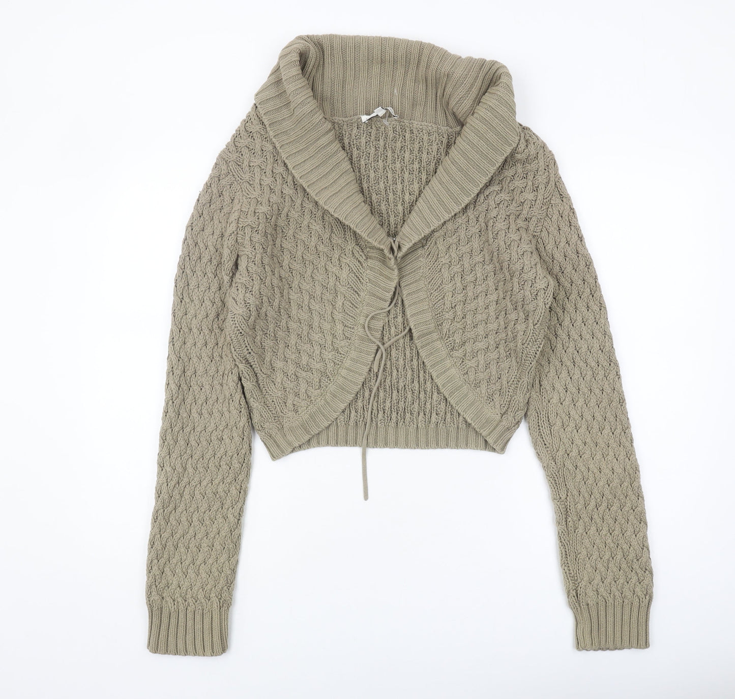 Laura Ashley Women's Beige XL Cable-Knit Cardigan