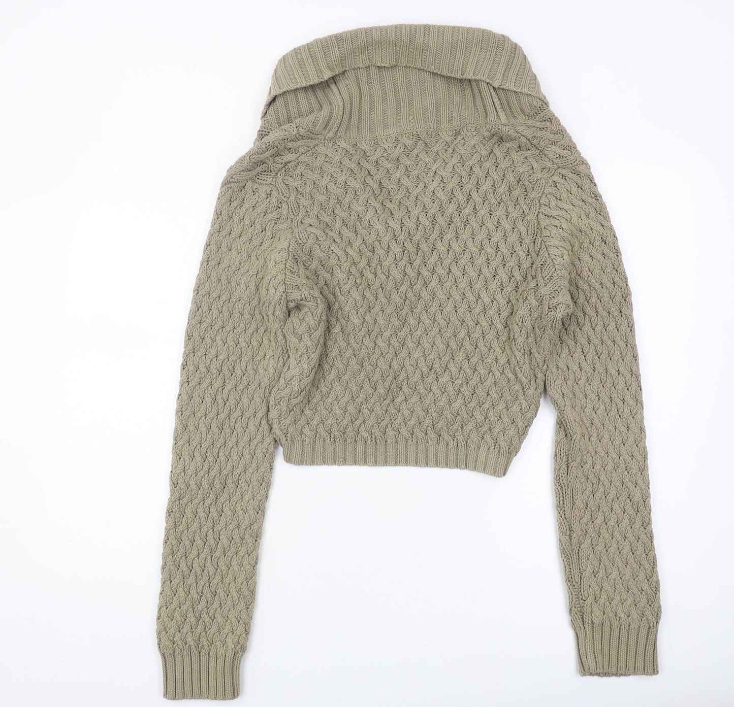 Laura Ashley Women's Beige XL Cable-Knit Cardigan