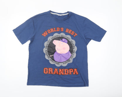 Peppa Pig Men's Blue M Funny Graphic T-Shirt