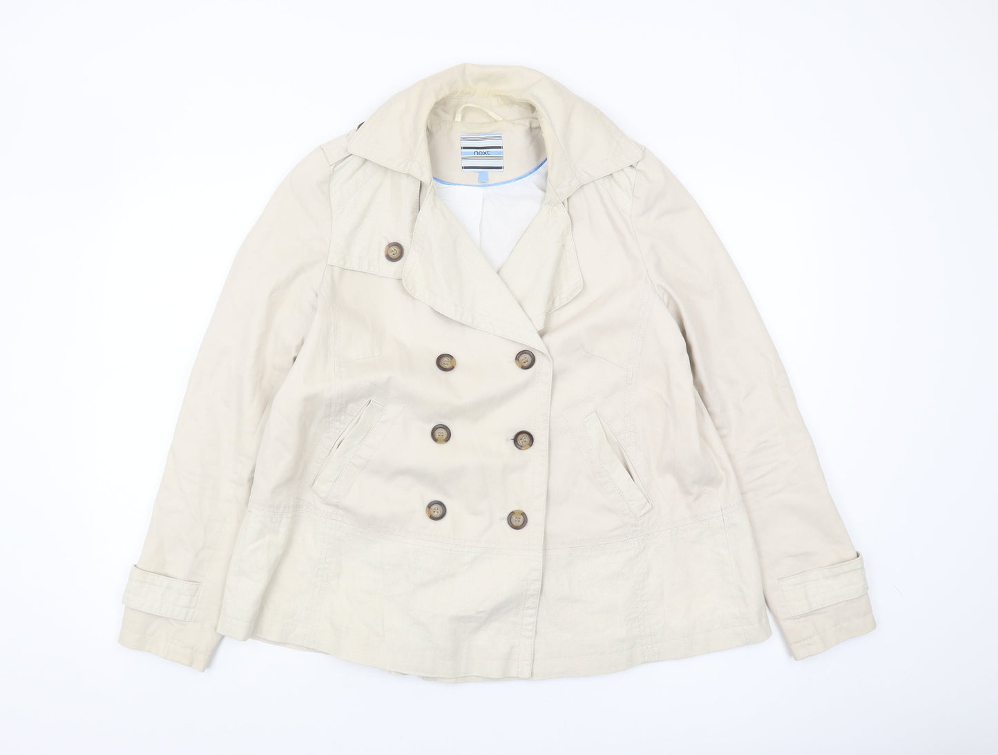 Womens UK Size 12 NEXT Beige Pea Coat