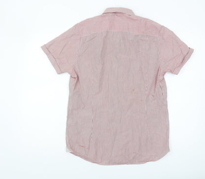 Ted Baker Men's Red Striped Shirt M - Casual Cotton Elegance