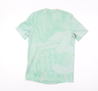Adidas Boys Green Geometric T-Shirt - Size 11-12 Years
