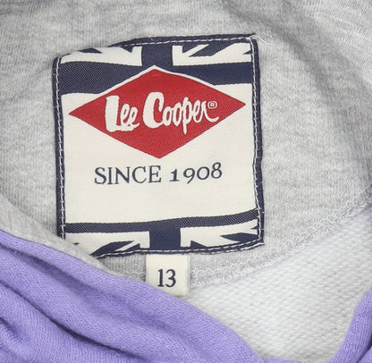 Lee Cooper Boys Purple & Grey Pullover Hoodie Size 13