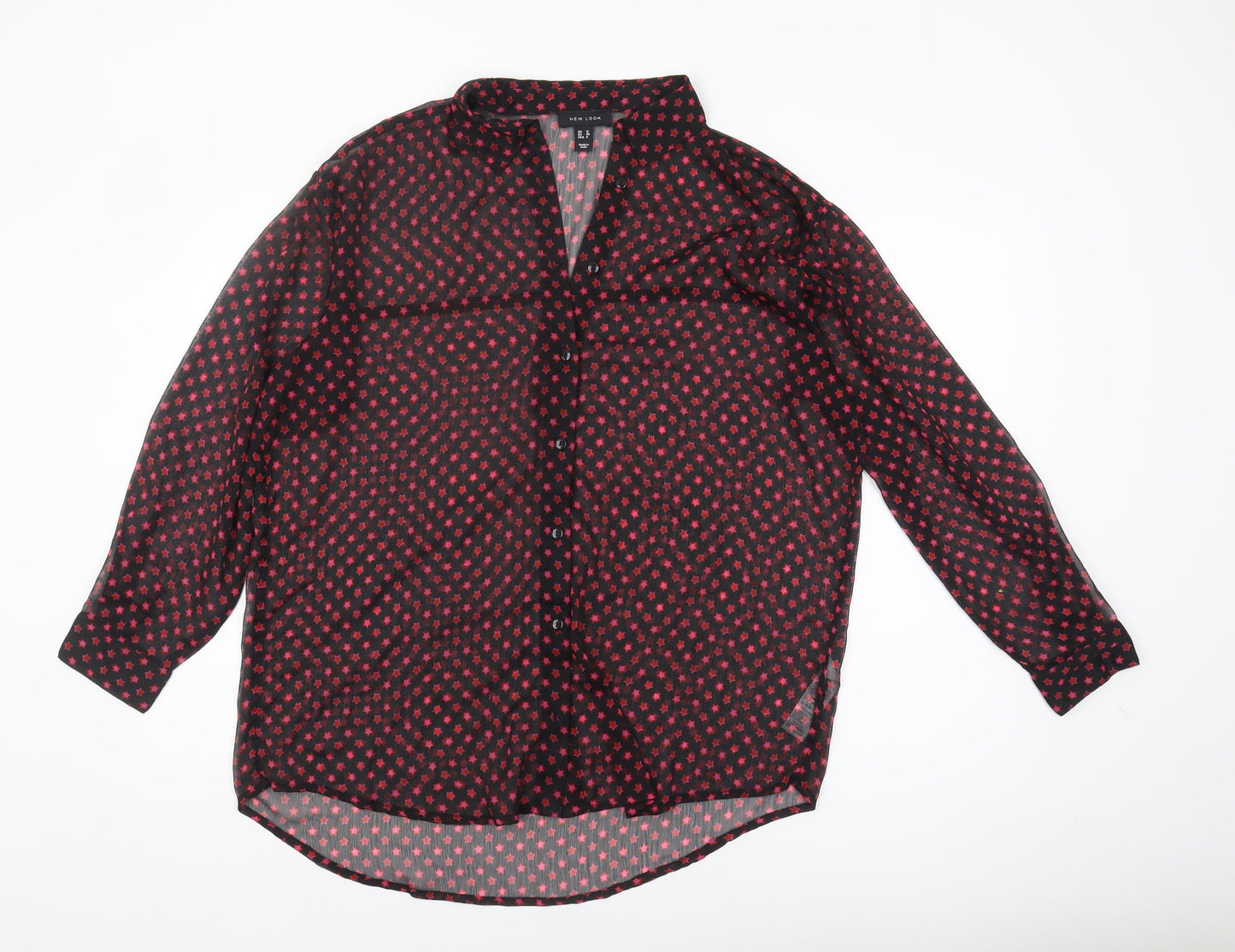 New Look Women's Black Blouse, Size 12, Collared, Casual