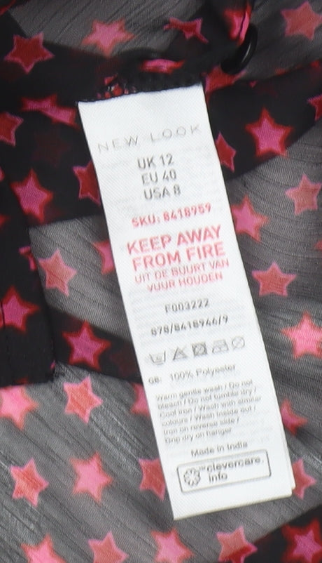 New Look Women's Black Blouse, Size 12, Collared, Casual