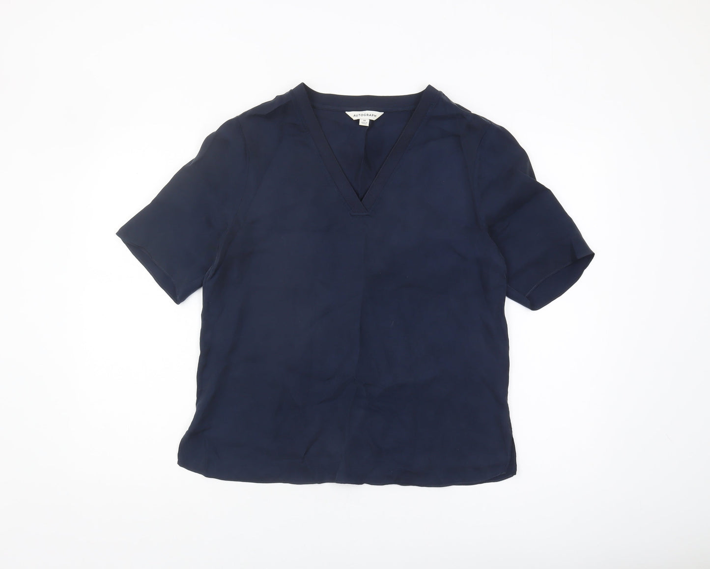Womens UK Size 10 Marks and Spencer Blue Basic Blouse