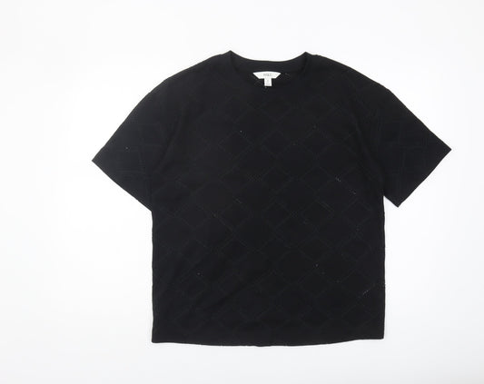 Womens UK Size 10 Marks and Spencer Black Basic T-Shirt