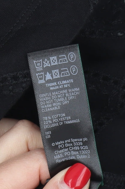 Womens UK Size 10 Marks and Spencer Black Basic T-Shirt