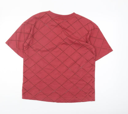 Womens UK Size 10 Marks and Spencer Red Basic T-Shirt