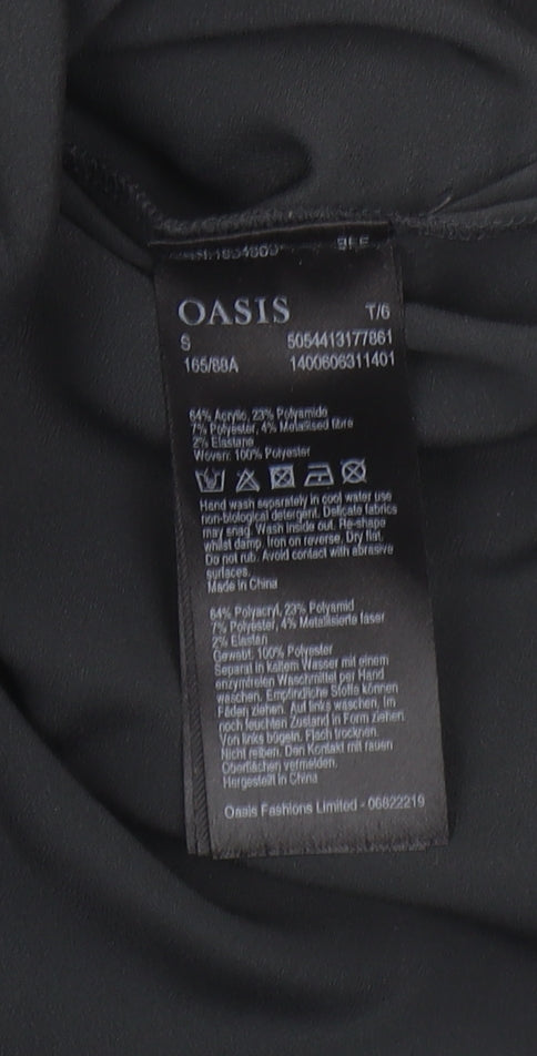 Womens UK Size S Oasis Black Pullover Jumper