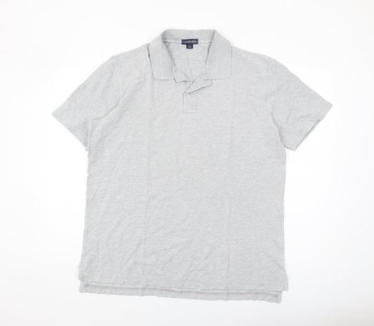 Lands' End Men's Grey Polo Shirt - Size L