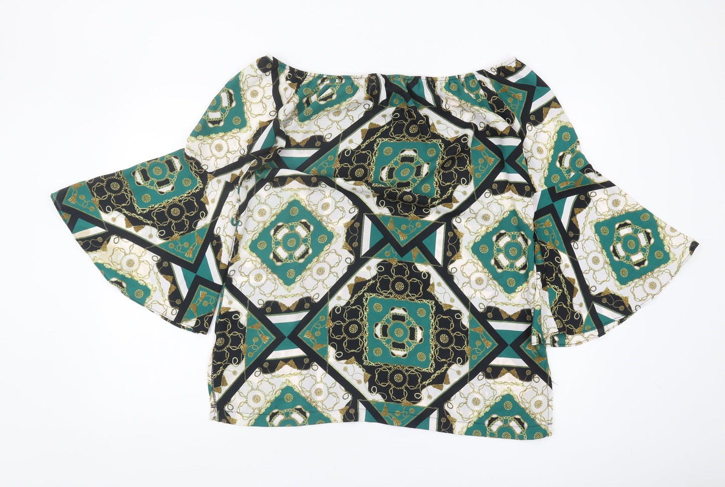 Dorothy Perkins Women's Geometric Bell Sleeve Top