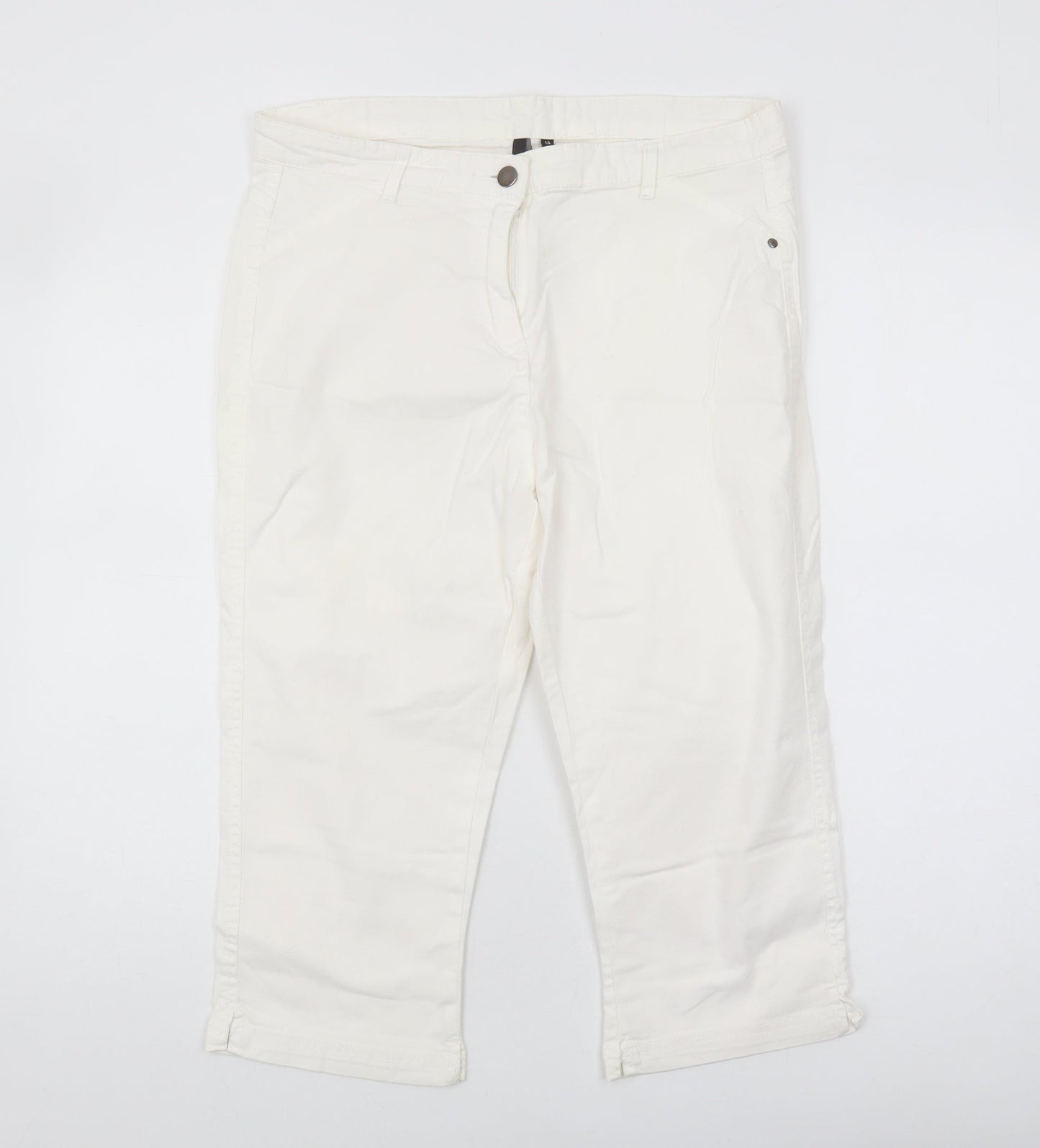 Womens UK Size 14 Intuition Regular Fit Chino White Trousers