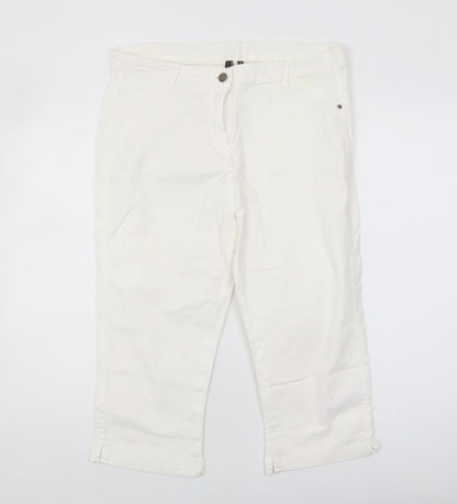 Womens UK Size 14 Intuition Regular Fit Chino White Trousers