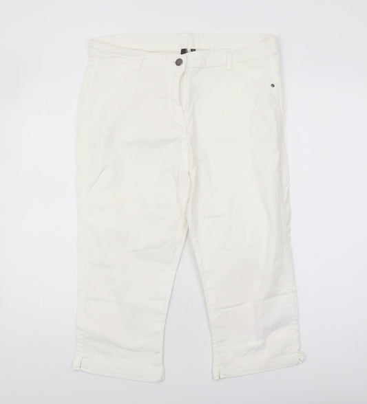 Womens UK Size 14 Intuition Regular Fit Chino White Trousers