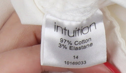 Womens UK Size 14 Intuition Regular Fit Chino White Trousers