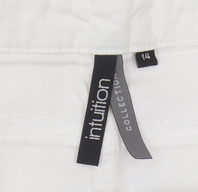 Womens UK Size 14 Intuition Regular Fit Chino White Trousers