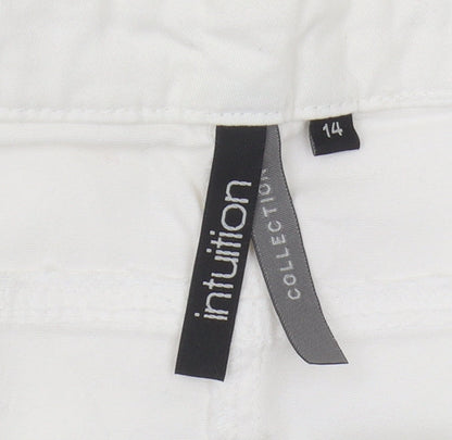 Womens UK Size 14 Intuition Regular Fit Chino White Trousers