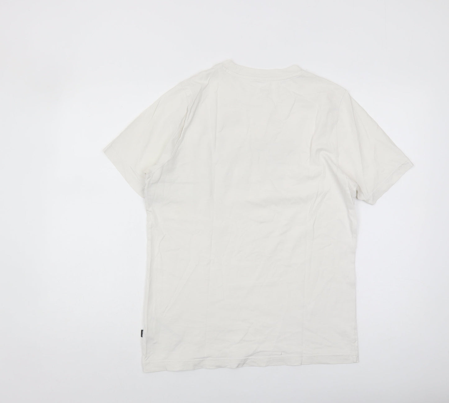 Puma Men's White Graphic Logo T-Shirt, Medium