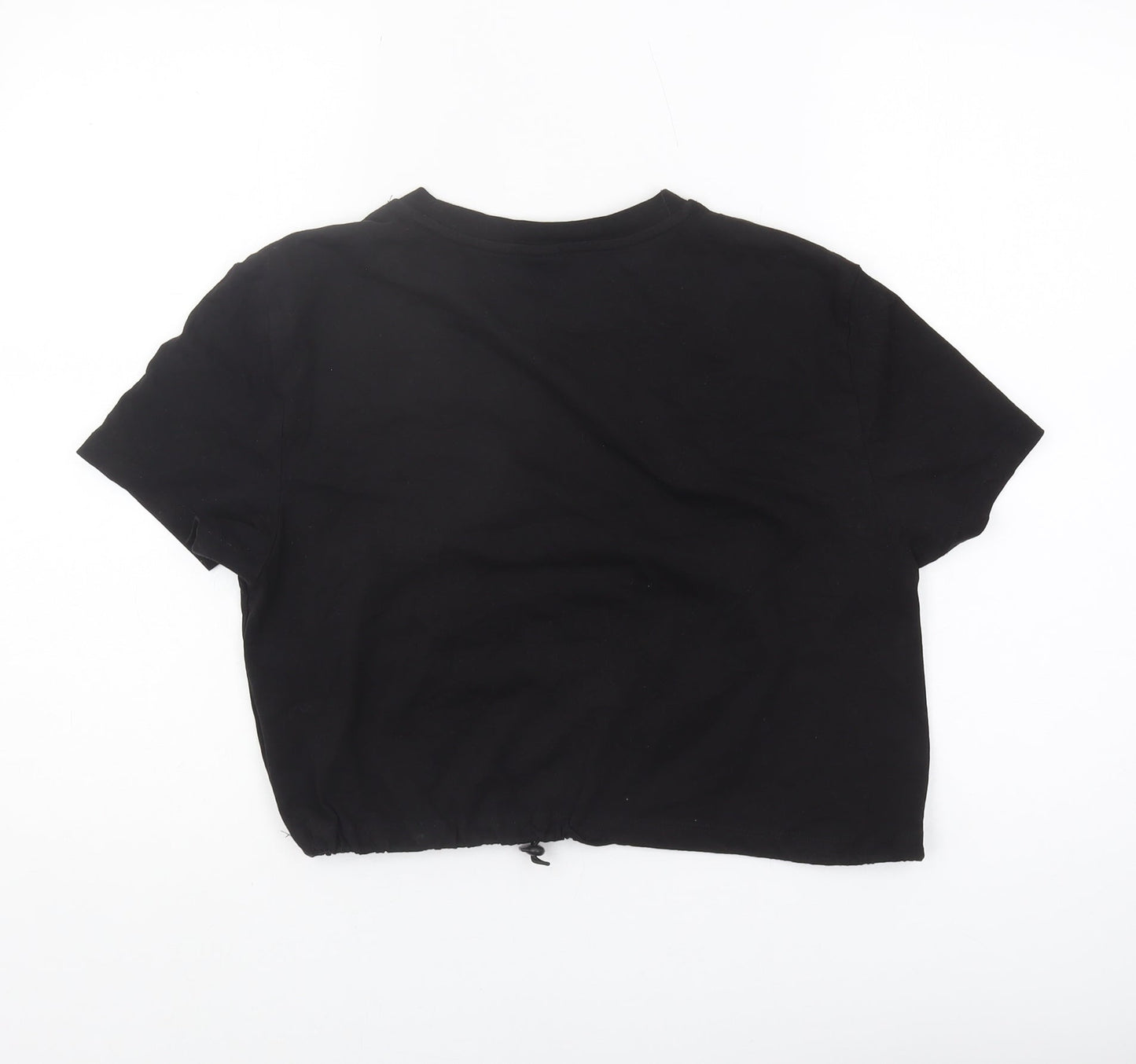Womens UK Size M Urban Outfitters Black Cropped T-Shirt