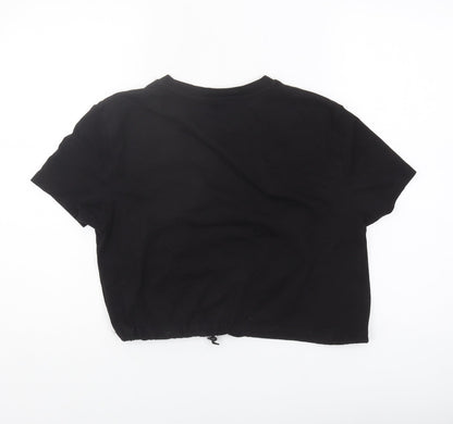 Womens UK Size M Urban Outfitters Black Cropped T-Shirt