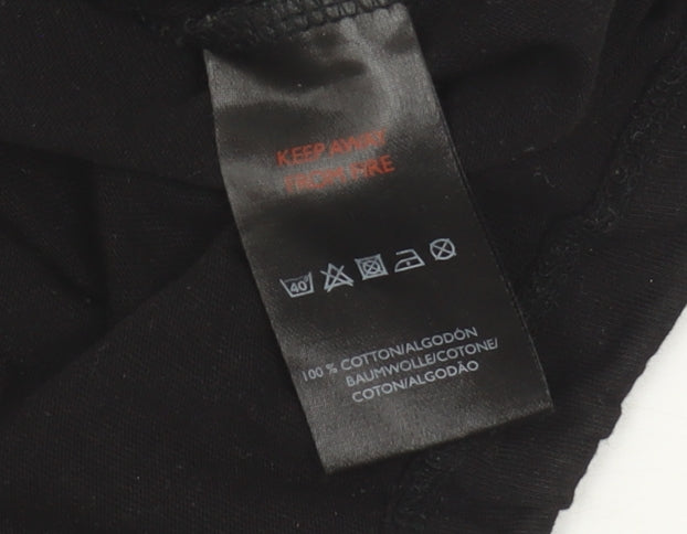 Womens UK Size M Urban Outfitters Black Cropped T-Shirt