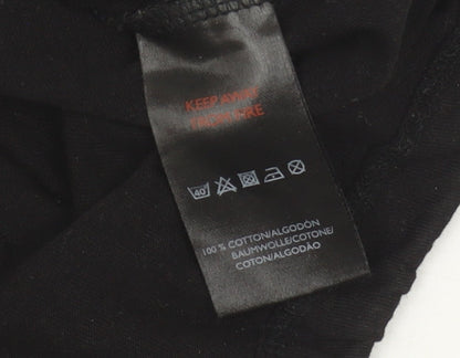 Womens UK Size M Urban Outfitters Black Cropped T-Shirt