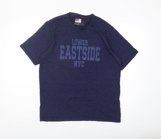 Marks and Spencer Blue Graphic Print T-Shirt, Men's Medium