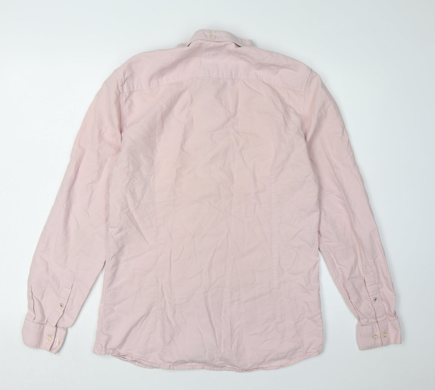 River Island Men's Pink Button-Up Shirt, Medium