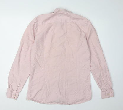 River Island Men's Pink Button-Up Shirt, Medium