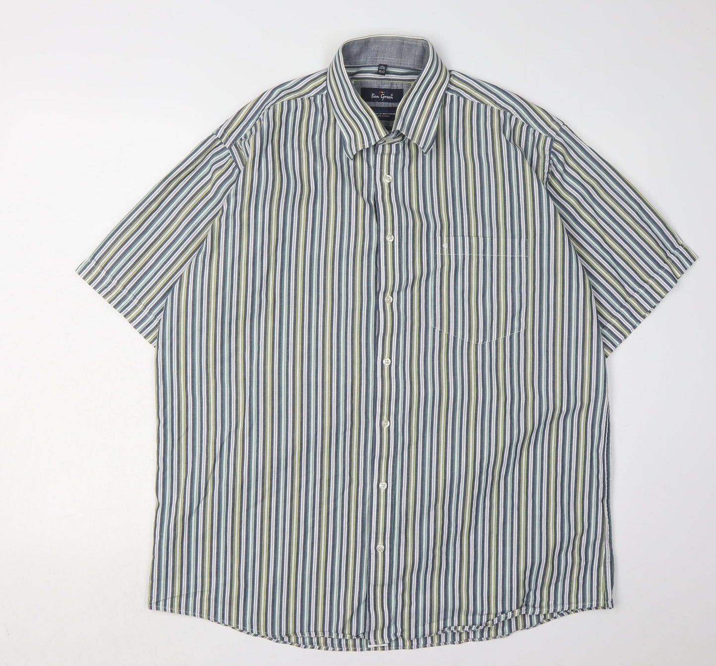 Ben Green Men's Multicoloured Striped L Shirt