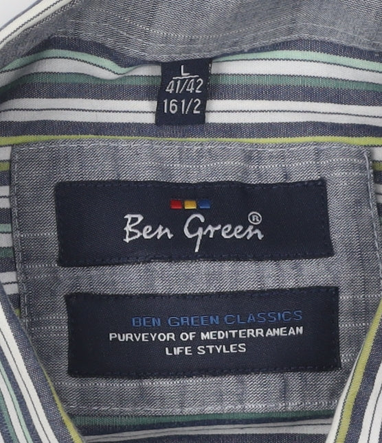 Ben Green Men's Multicoloured Striped L Shirt