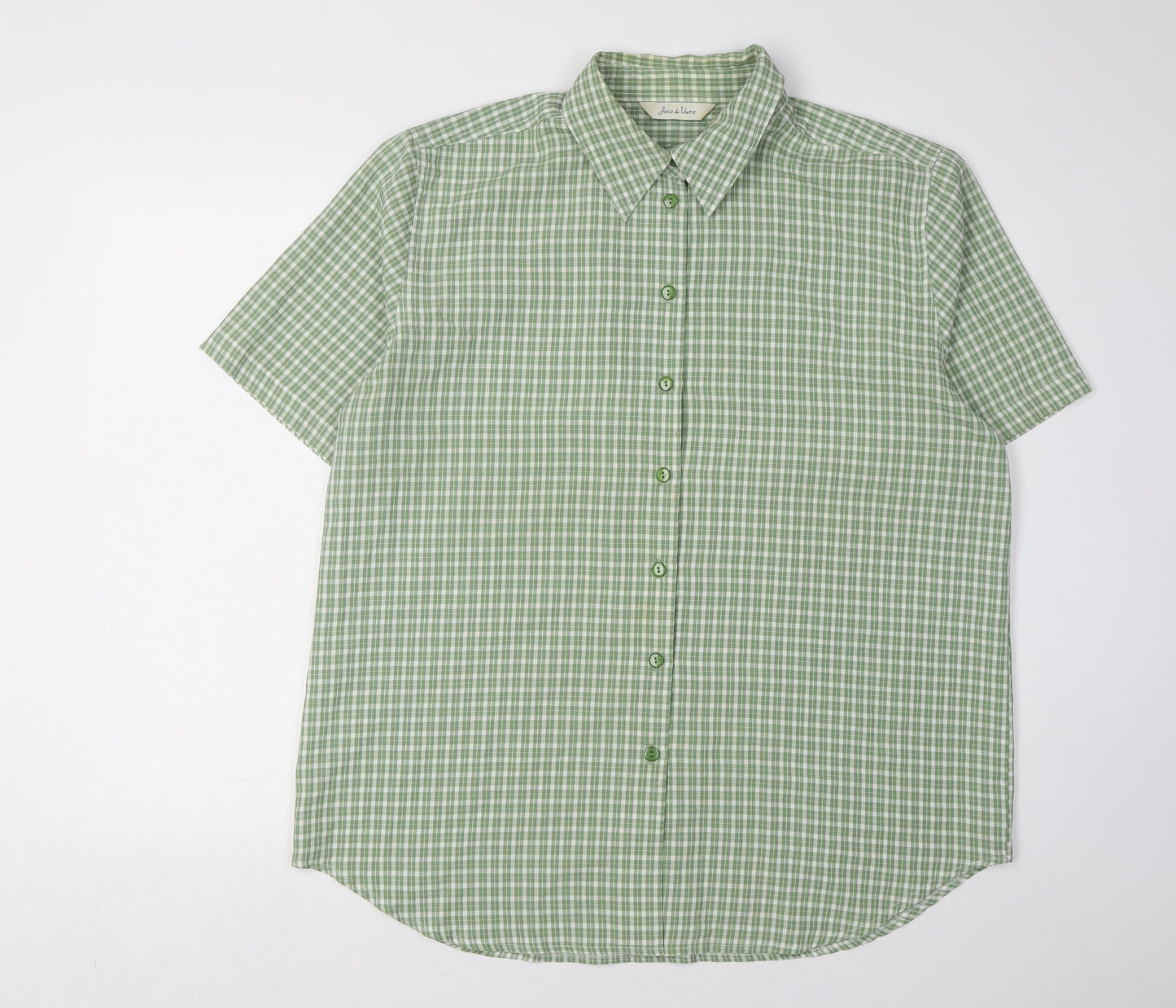 Womens UK Size 18 Joie de Vivre Green Basic Button-Up