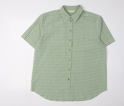 Womens UK Size 18 Joie de Vivre Green Basic Button-Up