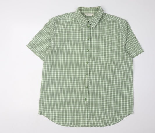 Womens UK Size 18 Joie de Vivre Green Basic Button-Up