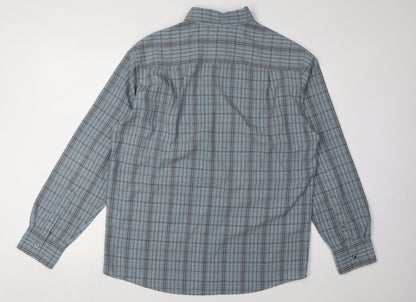Marks and Spencer Men's Green Plaid Casual Shirt M
