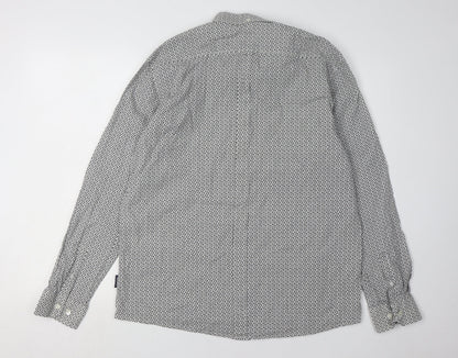 Ben Sherman Men's Ivory Geometric Long Sleeve Shirt - L