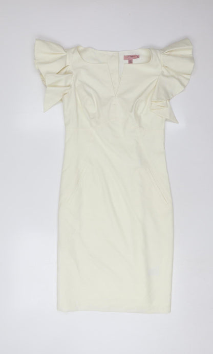 Ted Baker Women's Ivory Flutter Sleeve Shift Dress