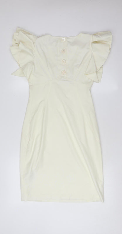 Ted Baker Women's Ivory Flutter Sleeve Shift Dress