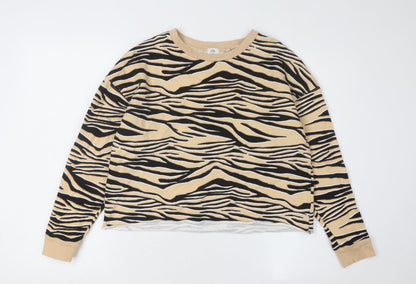 River Island Women's Beige Animal Print Sweatshirt 2XS