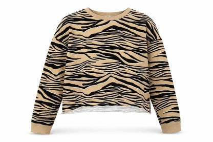 River Island Women's Beige Animal Print Sweatshirt 2XS