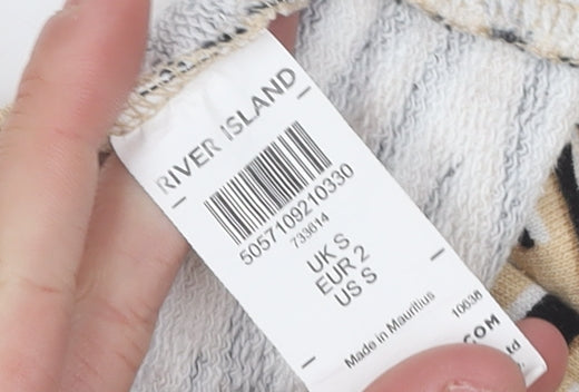 River Island Women's Beige Animal Print Sweatshirt 2XS
