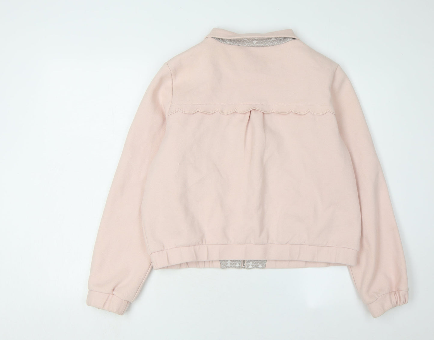 LAREDOUTE Women's Pink Collared Zip Sweatshirt Size 14