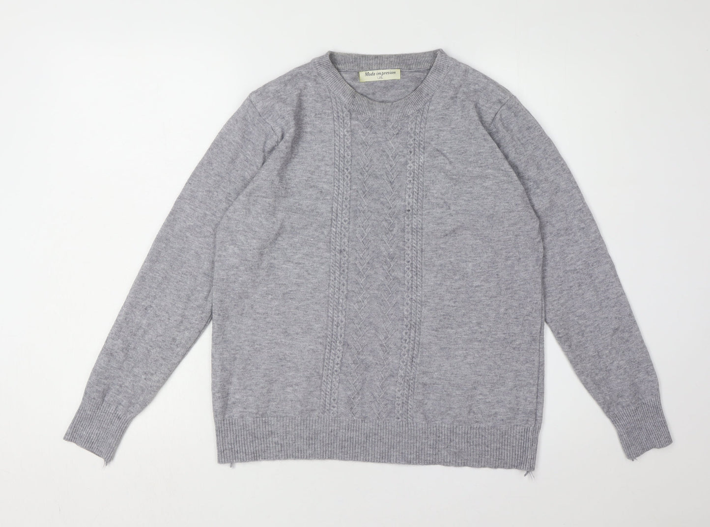 Moda impresion Women's Grey Pullover Jumper L