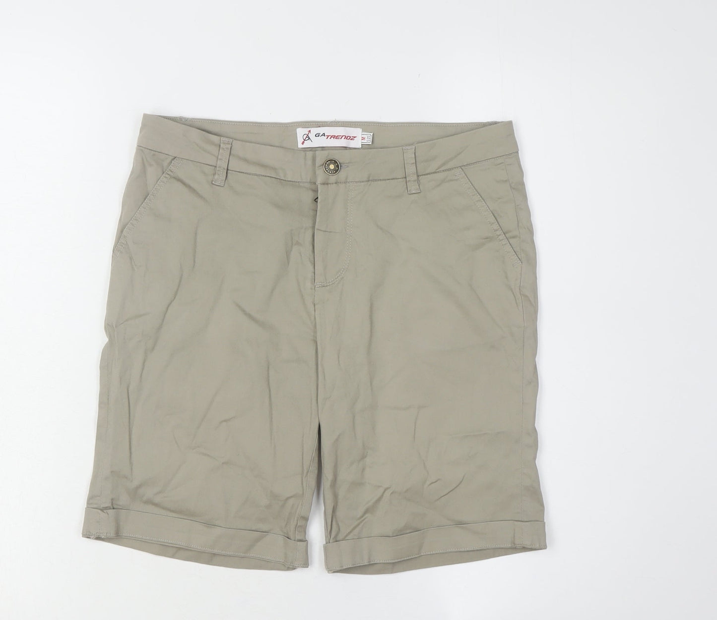 GATrendz Women's Beige Chino Shorts M Casual