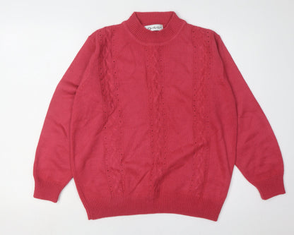 Womens UK Size 10/12 Berkertex Red Pullover Jumper