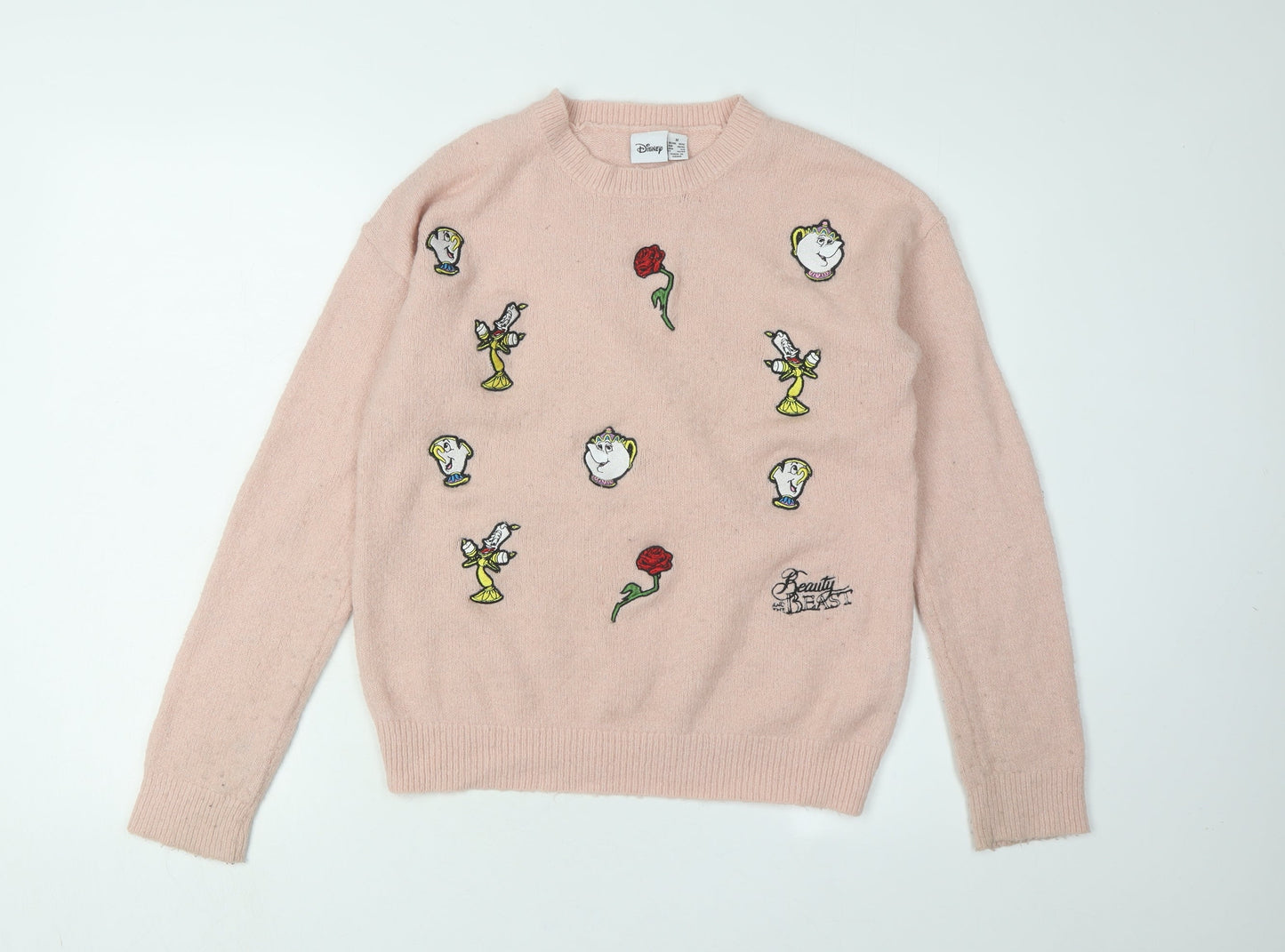 Disney Women's Pink Beauty and the Beast Pullover Jumper M