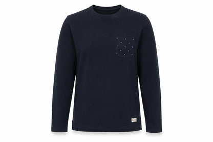 Front view of Jack & Jones Blue unisex small pullover sweatshirt