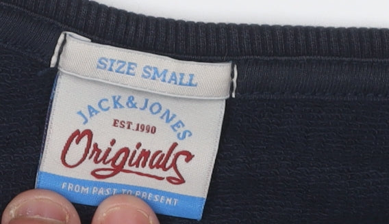 Unisex Adults UK Size S JACK & JONES Blue Pullover Sweatshirt